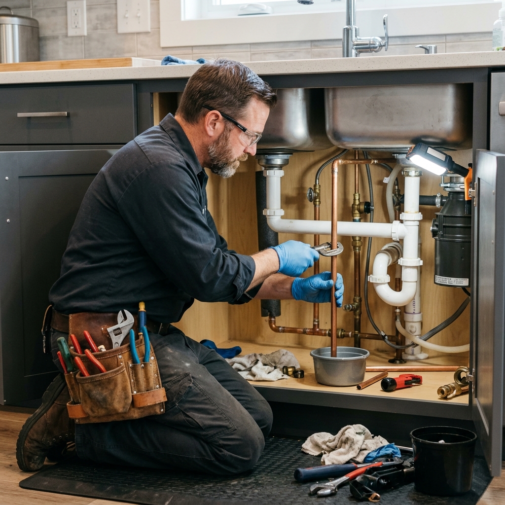 Professional plumber in Belle Mina AL repairing water lines