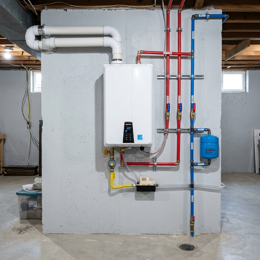 Tankless water heater installation