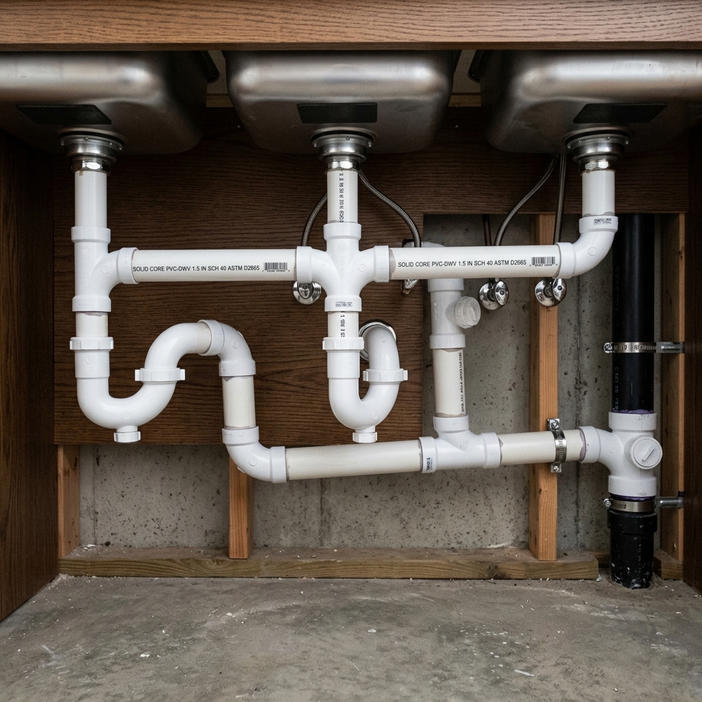 Bathroom vanity plumbing refit
